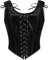 SCARLET DARKNESS Women Renaissance Corset Top Square Neck Lace Up Sleeveless Velvet Overbrust Black 08