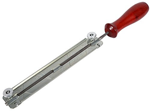 Aramox Halter für Kettensägenschärfer, Feilen- und Feilsets mit Holzgriff Zum Schnellen Schärfen, 4,0 Mm/4,8 Mm/5,5 Mm, Einfache Arbeit (Holzgriff + Halterung + Feile/5,5 mm)