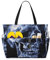KCGSDEGV Totenkopf-bedruckte Strandtasche für Damen, wasserdichte Handtaschen, Schultertaschen mit Reißverschluss und Tasche für Reisen, Schule, Arbeit, Einkaufen, Schwarz , Einheitsgröße