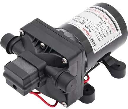 Selbstansaugende Druckwasserpumpe 55 PSI Membranpumpe mit Druckschalter, 12 V Wasserpumpe für Wohnwagen, Boot, Wohnmobil