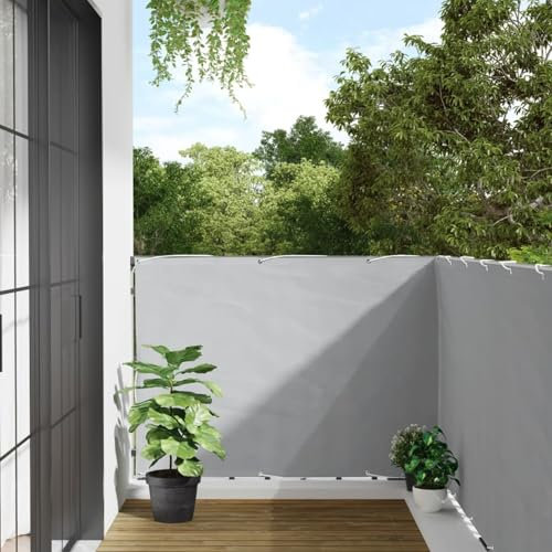 Tidyard Écran d'intimité de Balcon Gris 500x120 cm PVC, Séparateur Ecran d'Intimité Paravent, Pliable Store Latéral Brise-Vue pour Extérieur