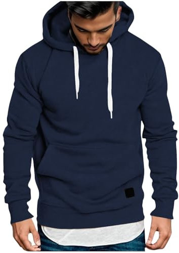 Yolimok Men's Sweatshirts & Hoodies - Fleece Jacket, Sport & Outdoor Tops, Long Sleeve Shirts, Work Essentials - Navy