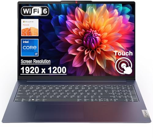 Lenovo IdeaPad 5i Slim 16 Touchscreen Laptop Intel Core i7 Processor 150U WUXGA 1920 x 1200 Display Wi-Fi 6, Fingerprint, 1080p Webcam, Windows 11 w/1Year Office 365 (16GB RAM | 1TB PCIe SSD)