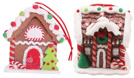 COSMEVIVI Weihnachtsanhänger Harz Weihnachtsbaumschmuck Hängende Christbaumschmuck Dekoration Für Fenster Tür Baum 2 Stück