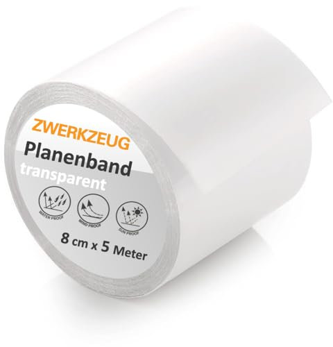 ZWERKZEUG Reparaturklebeband für Planen, 5 m x 8 cm, Selbstklebend
