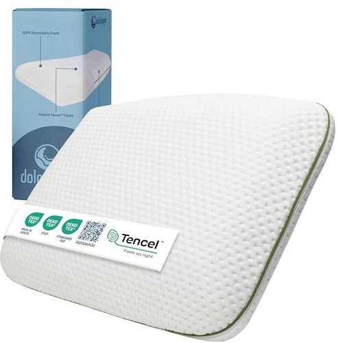 DOLCI SOGNI – Kleines Ergonomisches Memory Foam Kissen 60x40x6 mittelfest für Kinder ab 2 Jahren mit Tencel-Faser – Weich, Atmungsaktiv und Oeko-TEX Zertifiziert – Nacken- und Schultersupport