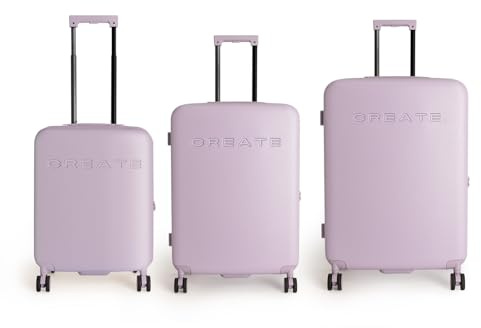 CREATE / Luggage Studio/Hartschalenkoffer-Set aus Polycarbonat Violett/TSA-Vorhängeschloss, 4 multidirektionale Doppelrollen, Innenorganisation, Starke und langlebige Materialien