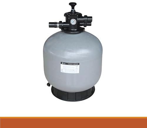 V700B Sandfilter für Pools 20.16 m³/h Leistung 6-Wege-Ventil, Glasfaserverstärkter Tank, UV- & Korrosionsbeständig, Ø723 mm, 215 kg Filtersand, 2 (63 mm) Poolfilter für bis zu 81,000 L Schwimmbecken