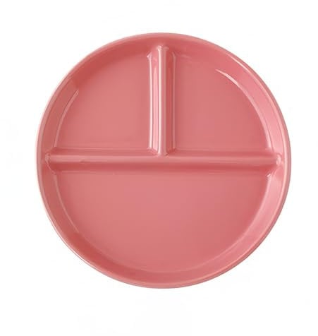 OnePine Piatto menu in porcellana divisa, piatto da dessert, piatto da insalata con 3 scomparti, piatto per controllo porzioni in ceramica, piatti divisi per adulti