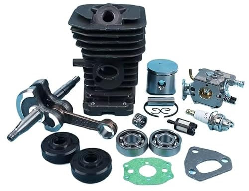 38mm Cylinder Piston Crankshaft Carburetor for Husqvarna 136 137 141 142 Chainsaw Bearing Oil Seals Filter Gasket NIKASIL Plated