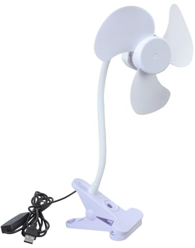 Uqezagpa 360 Rotating Clip On Fan 5.5inch Variable Speed Controls Flexible Neck Fan For Computer Desk Setups USB Powereds Clip On Office