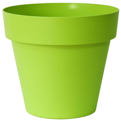 Euro3plast Blumentopf MITU ohne Untersetzer in rund aus Kunststoff 9 Farben und 10 Größen zur Wahl für den Innen- und Außenbereich (Grün, 50 cm)