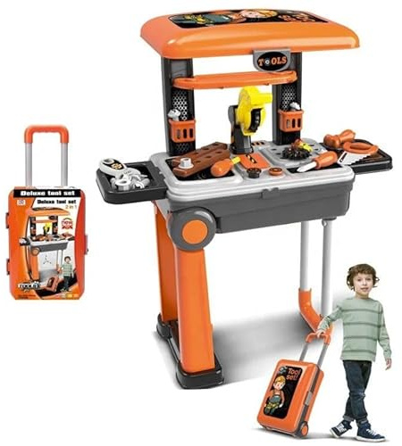 Kids Tool Suitcase Toy Pretend Play Set Toddler Educational Construction 3 4 5 Year Old Boys Gifts Birthday Girls Presents