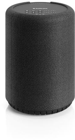 Audio Pro A10 MkII W, WiFi & Bluetooth 5.0 Multiroom Speaker, 52W Digital Class D, 300Hz Crossover, AirPlay 2, Google Cast, Spotify Connect, Bluetooth 5.0, Wall/Ceiling Mount (Black)