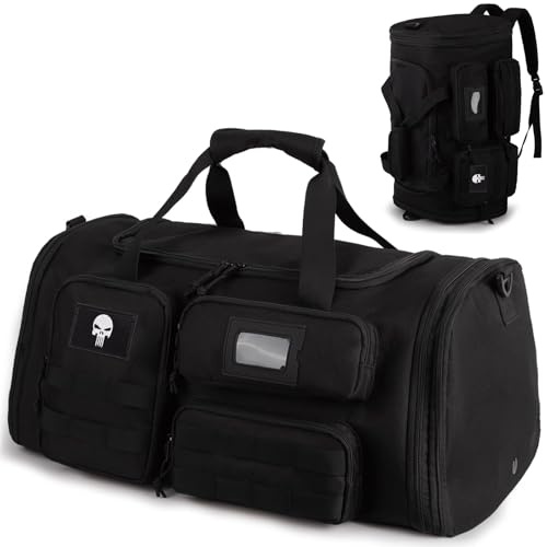Bunnychic Erweiterbare Taktische Sporttasche Für Herren, Perfekt Auf Reisen | Erweiterbares Design, Wasserabweisendes Material, Integriertes Schuhfach, Multifunktionale Tasche Für Fitness, Sport & Reisen