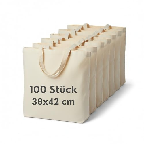 Cloud Pillow Baumwolltasche 38 x 42 cm - 70 cm langen Henkeln | Einkaufstasche aus 100% Baumwolle mit 144 g/m², unbedruckt für DIY, praktisch für Alltag, Uni und Büro, OEKO-TEX Standard