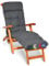 Beautissu Bequeme Liegenauflage Deckchair & Sonnenliegen 200x50cm Flair DC – 8cm Dicke Polsterung Gartenliege Auflage Liegestuhl Polster mit Schaumflockenfüllung Gartenmöbel Kissen Graphit Grau