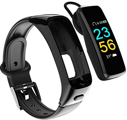 Ausomely Smart Armband 2-in-1 kompatibel mit Step Counting Heart Rate Monitor Wasserdicht Data Call Smart Watch