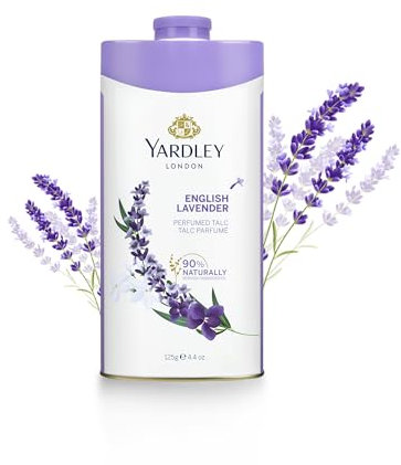 Yardley London English Lavender Perfumed Talc Body Powder, All Day Freshness, Aromatic Freshness - 125 Gm