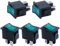 mxuteuk 5 pezzi alimentatori switching con interruttore a bilanciere incorporato con illuminazione verde Interruttore DPST a 4 pin AC 250V 6A 125V 10A, MXU1-4-201NG