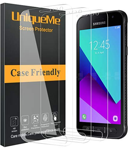UniqueMe [3 Stück Schutzglas für Samsung Xcover 4/4s Schutzglas, [9H Härte] [Blasenfest] [Kratzfest] HD Klar Folie für Samsung Xcover 4/4s Schutzfolie