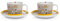 Egan Set Tazze Colazione con piattini Collezione Le Casette. Oggetto Realizzato in Porcellana di Colore Giallo e Bianco e Multicolore. Dimensione: 10 cm. La referenza è PLC12/1G