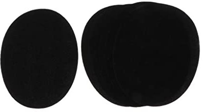 Sharplace 6pcs Ellbogen - und Knieflicken zum Aufnähen oder Aufbügeln, ovale Flicken für Ellenbogen und Knie Applikation, Schwarz