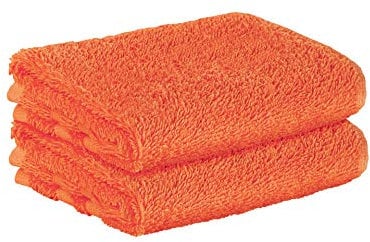 StickandShine 2er SET Premium Frottee Gästehandtuch 30x50 cm in orange in 500g/m² aus 100% Baumwolle