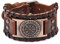 Braunes Wikingerarmband – verstellbare Manschette, Armreif mit Vegvísir-Kompass, nordisches Amulett – keltisch-heidnischer Talisman-Schmuck, 18 to 22.5cm, Leder