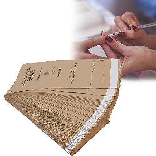 100pcs Disposable Nail Art Cleaning Bag,Sterilization Pouches,100 x 200mm UV Cleaner Machine Bag, Nail Art Cosmetic Tool Accessory for Household, Nail Salon and Beauty Salon | Disposable cleaning bags for UV machine, salon tool accessory, heat resistant material, hygienic storage solution