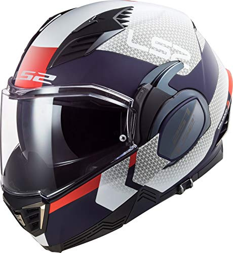 LS2, Modularer Motorradhelm Valiant II, Citius weiß blau, XS