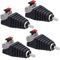 4x Cinch RCA-Stecker Adapter > Terminal Block 2 Pin Druck Klemmen Kabel Verstärker