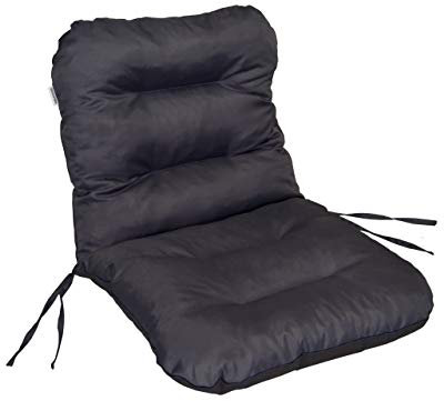 PillowPrim Sitzkissen für gartenstühle – Kissen für Balkon – Für Gartenliebhaber – Langlebig & Wetterfest – Schwarz – 48x48 cm, Hoher Rücken 48 cm