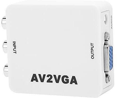 Dpofirs -VGA-zu-Video-Konverter, Tragbarer 1920 X 1080 HD AV2 VGA-Videokonverter mit USB-Kabel, TV-Set-Top-Box-Audio-Video-Konverter, Composite-AV-zu-VGA-Adapter