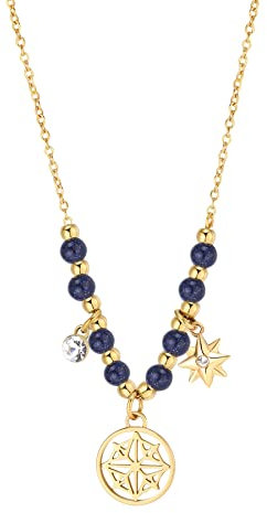 Brosway Collana Girocollo Donna In Acciaio Con Simbolo Rosa Dei Venti, Collana Donna Collezione Chakra - BHKL16