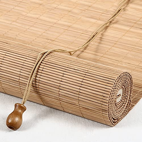 XIAODANHUA Store à Rouleau en Bambou Décoratifs Store Enrouleur en Bambou Rétro Naturel Rideau de Confidentialité Filtrant la Lumière Stores en Bois, pour Chambre Salon Cuisine (90×200cm)