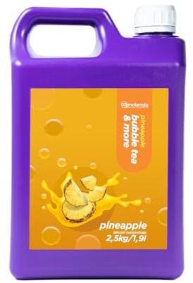 Molecula Bubble-Tea-Sirup Ananas 2,5 kg, 1900 ml 1:10 Mix, IFS-zertifiziert | Tropische Fruchtnote, Für Limonaden, Cocktails, Eis Und Desserts, Ohne künstliche Farbstoffe, Mit Pull-Push-Spender