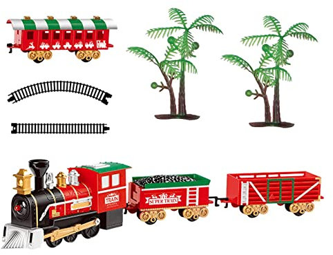 F Fityle Weihnachten Elektrischer Zug Set Puzzle Spielzeug Weihnachtszug
