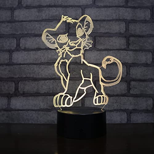 Wolostore Simba LED-Lampe für Kinder, Farbwechsel, USB, Nachtlicht und Dekoration, Schlafhilfe