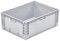 PROREGAL Grands conteneurs Bac Euro | HxLxP 32x60x80cm | 133 litres | Fond lisse | Gris | Eurobox, boîte industrielle, boîtes de rangement, empilables, conteneur de stockage, bacs de rangement