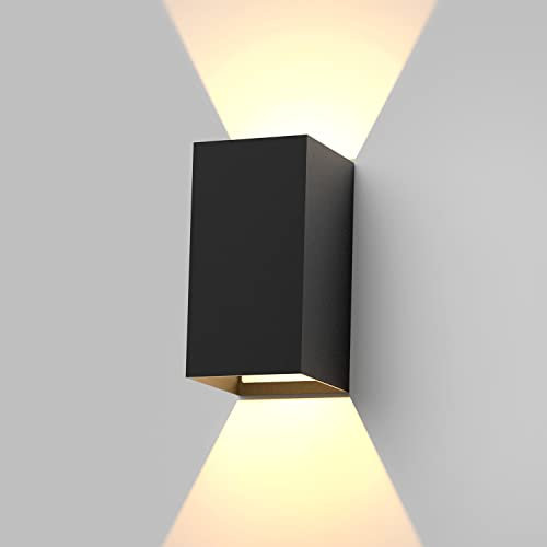 Homefire LED Wandleuchte Innen Wandlampe - Wandbeleuchtung Aussen Aussenlampe Schwarz 5W Außenlampe Up Down Wandstrahler IP65 Außenwandleuchte 3000K Warmweiß für Hauswand Treppenhaus Garten Flur