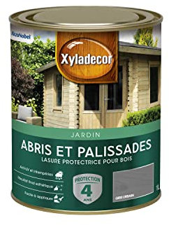 Xyladecor - Lasure Protectrice pour Bois Extérieur Jardin - Abris, Palissades, Espaliers, Kiosques, Barrières - Couleur : Gris Urbain 1 L