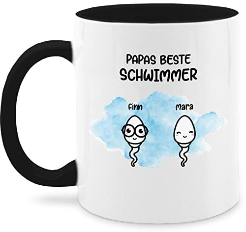 Tasse Tassen 325ml - zum Vatertag - Papas beste Schwimmer - Geschenke Männer Vater Witzig Väter Lustig - 325 ml - Schwarz - samen vatertagsgeschenk papa bester schwimmerzelle kaffeetasse