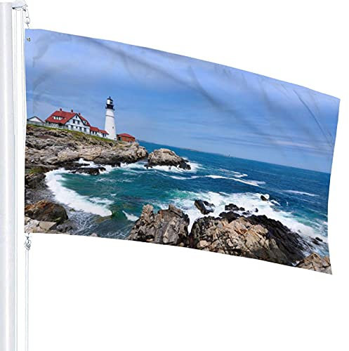 Leuchtturm-Flagge, 90 x 150 cm, Ozean, Garten, Hof, Haus, Flaggen, Grußbanner, Innen- und Außenbereich, Party, Heimdekoration