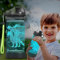 Ammonite Drachen Trinkflasche, 3D-leuchtendes LED-Licht – BPA-freies Tritan – Reisebecher Geschenk für Schulanfang, Jungen, Kind, Urlaub, Camping, Picknick
