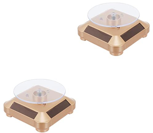 UKCOCO Schmuck Regalhalterung 2 Stück ständer Glasvitrine Glaskunstdisplay halterständer Motorisierter Rotierender Displayständer Klapphalterung Glashalter Uhrendrehteller Vitrine LED