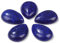 5 Stück 13 x 18 mm Wassertropfen-Stein-Cabochon-Perlen, flache Rückseite, halbe Achate, kein Loch, passend für DIY-Ringe, Ohrringe, Broschen NO3, Lapislazuli, 13 x 18 mm