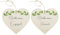 SG Store 2pcs Hanging Signs for Bathroom Double Sided Wooden Heart Shaped Sign Leaf Accents Bathroom Door Handles Includes Hanging Ropes