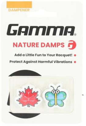 Gamma Nature Tennisdämpfer – reduziert Stöße für Komfortables Spielen, Sonnenblume und Marienkäfer, Ahornblatt und Schmetterling, Kaktus und Biene – 2 Stück & Bulk Sortiert, 50 Stück