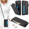 SailorTech for iPhone 7 Plus Phone Case with Credit Card Holder for Women, iPhone 8 Plus Leather Case Wallet Crossbody with Credit Card Slots Zipper Shockproof Case - Black